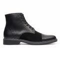 Botas En Cuero Y Gamuza Negra