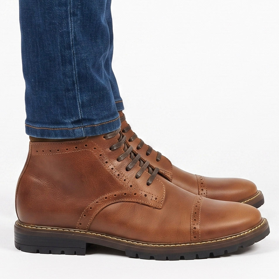 Botas Torino En Cuero Coñac