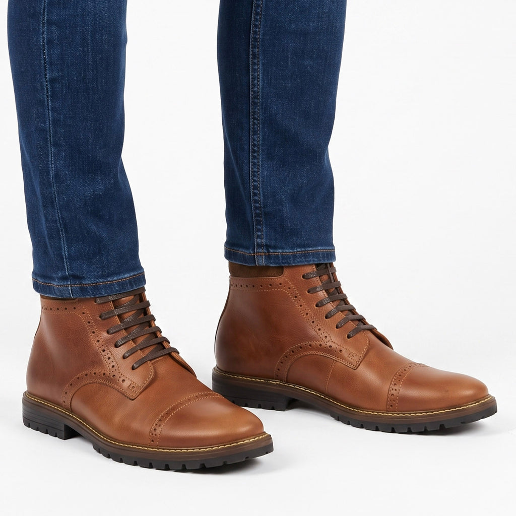 Botas Torino En Cuero Coñac