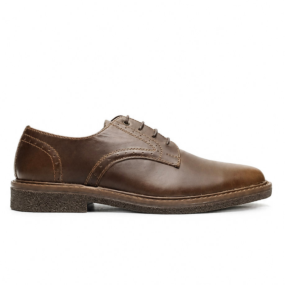 Zapatos Milano En Cuero  Marron