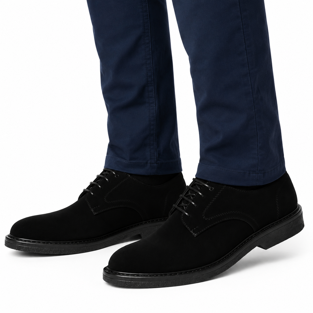 Zapatos Milano En Gamuza Negra