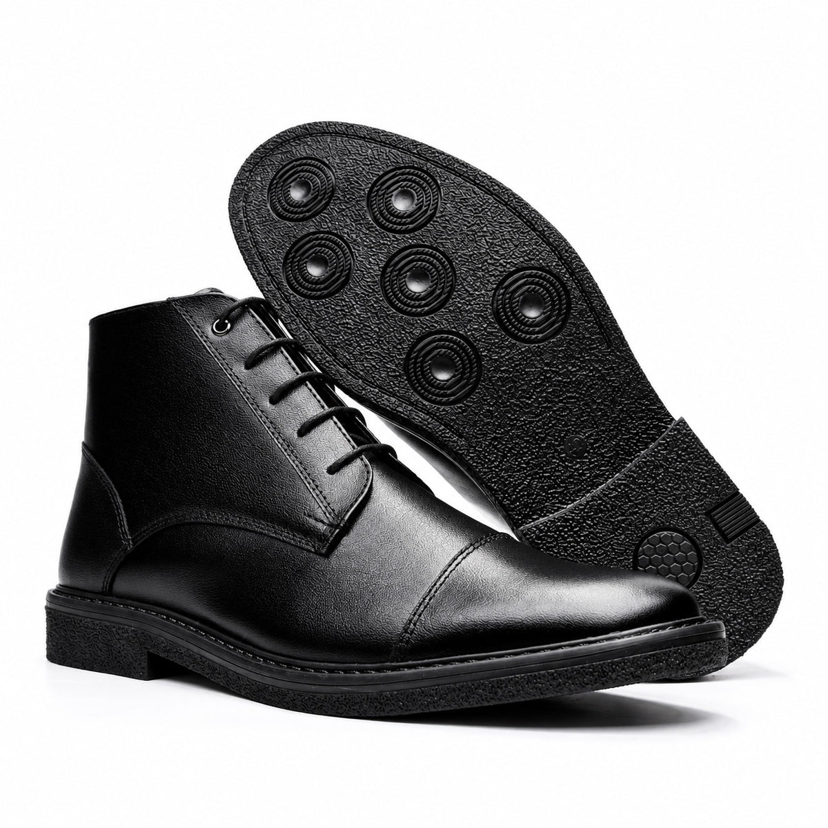 Botas Roma En Cuero Negro