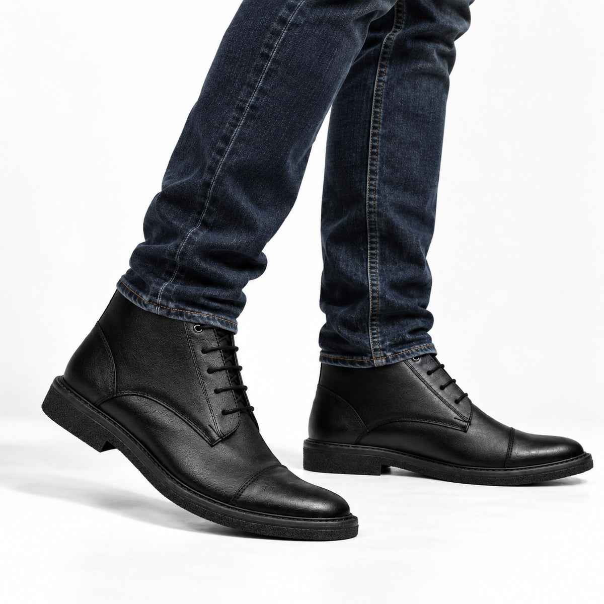 Botas Roma En Cuero Negro