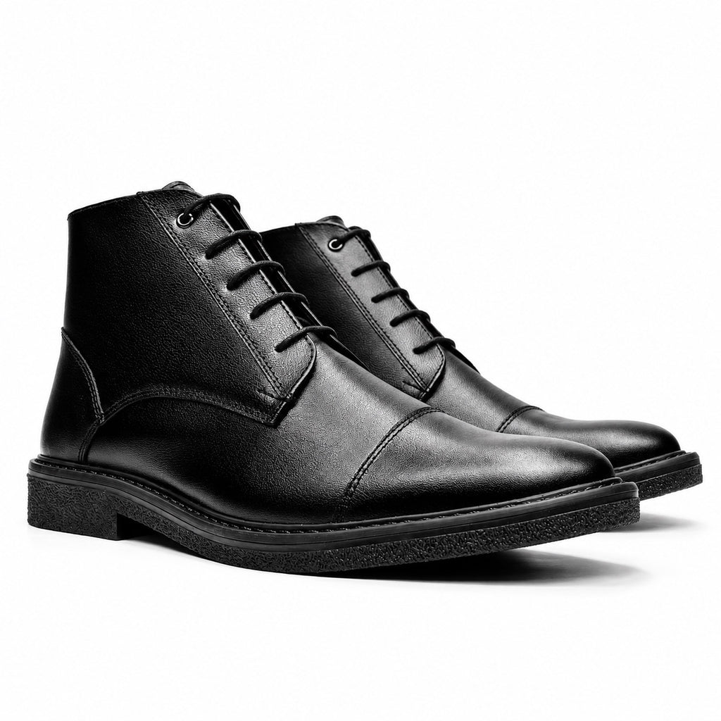 Botas Roma En Cuero Negro